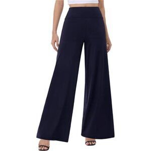 Wide Leg Palazzo Pants for Women 1 Navy Blue
